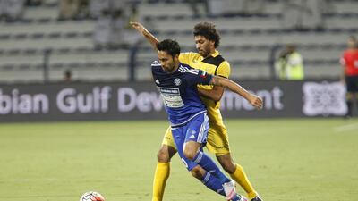 Luis Jimenez has started his Al Nasr career in fine form, scoring four goals to help the club top the league table. Jeffrey E Biteng / The National