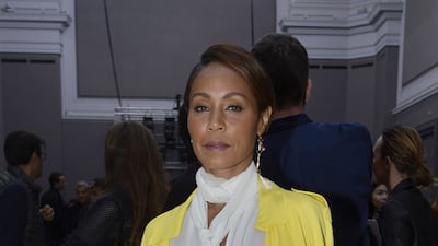 Jada Pinkett Smith poses during the Chloe 2016 Spring/Summer ready-to-wear collection fashion show, on October 1, 2015 in Paris. AFP