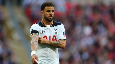 Kyle Walker of Tottenham Hotspur during the FA Cup semi-final match against Chelsea at Wembley Stadium on April 22, 2017 in London, England.