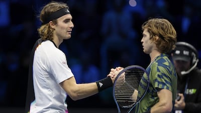 Stefanos Tsitsipas and Andrey Rublev will both compete in the Diriyah Tennis Cup before making their way to Abu Dhabi for the Mubadala World Tennis Championship. Gtty