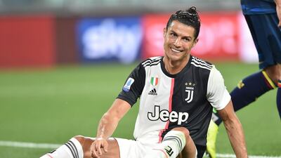 Ronaldo hits the deck. EPA