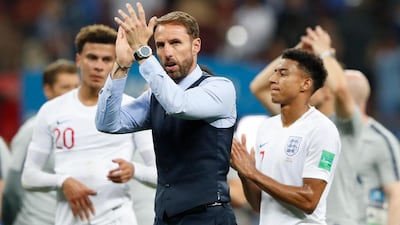 England manager Gareth Southgate applauds the fans after England lost their World Cup semi-final 2-1 to Croatia this summer, the same opponents they face Sunday at Wembley in the Nations League. AP Photo