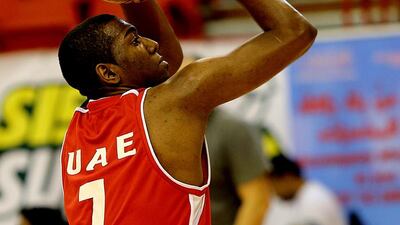 Mubarak Khalifa of UAE attempts a free throw. Satish Kumar / The National