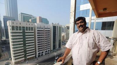 Shibu Varghese, the general secretary of the Abu Dhabi Malayalee Samajam cultural association, was part of a group that travelled to New Delhi to complain about Air India cutting its baggage allowance by 10kg. Sammy Dallal / The National