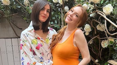 Lindsay Lohan and her sister Aliana at the actress's baby shower in New York City. Photo: Instagram / lindsaylohan