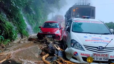 Drivers endure treacherous conditions as roads are deluged with floodwater. Photo: @AdvkShreeKanth via Twitter