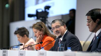 Adnan Amin, the director general of Irena, during the second day of the International Renewable Energy Agency assembly. Silvia Razgova / The National