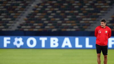 Mamic cuts a solitary figure during training as he prepares for Saturday's final.