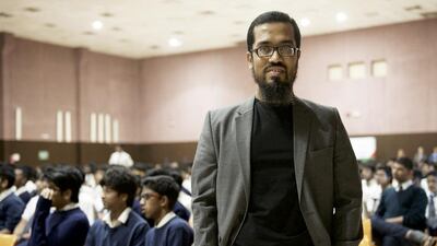 Farrukh Naeem, who graduated from the school in 1993, spoke to pupils about social media. Vidhyaa for the National