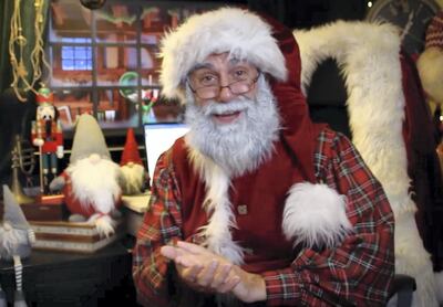 A Dubai Santa Claus is now hosting Zoom sessions with children. Chris Whiteoak / The National