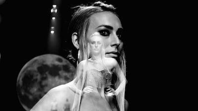 A model walks the runway at the Dany Tabet show. Andreas Rentz / Getty Images for Fashion Forward