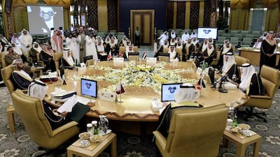 Interior Ministers of the Gulf Cooperation Council during their meeting in Riyadh in May 2012. Saudi Arabia, the UAE, and Bahrain on Wednesday recalled their ambassadors from Qatar over its alleged breach of a regional security deal in a clear sign of the rift among countries in the region. Hassan Ammar/AP Photo
