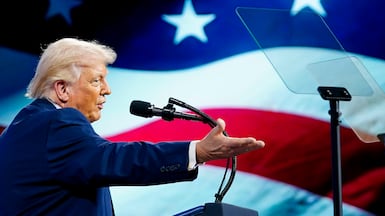 Donald Trump at the Future Investment Initiative summit in Miami Beach, Florida. AFP