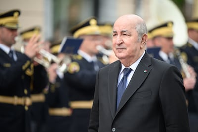 Algerian President Abdelmadjid Tebboune, pictured, may meet France's Interior Minister Laurent Nunez during his visit to the North African nation. AFP