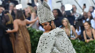 The Gala's 2018 theme was “Heavenly Bodies: Fashion and the Catholic Imagination". She's VERY on theme. AFP