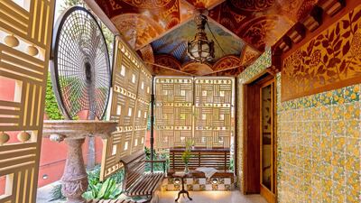 The outdoor space at Casa Vicens. Courtesy Airbnb
