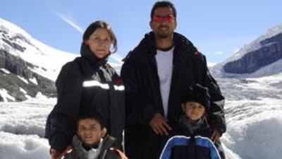 The D'Souza family, parents Christopher and Ana Sophia with children Nathan and Chelsea in 2007.