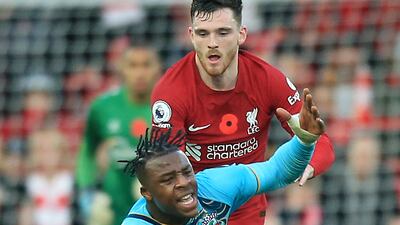 Andrew Robertson - 7 The Scot’s free kick set up the first goal and his cross put the third goal on a plate for Nunez. He made way for Tsimikas with four minutes to go. AFP