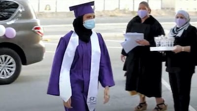 In 2020 American Academy for Girls held a drive-through graduation for its pupils. Courtesy American Academy for Girls