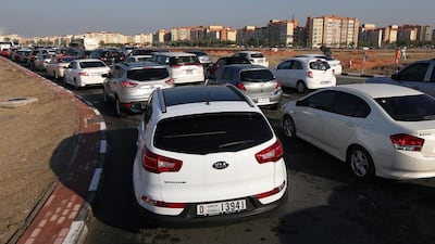 Drivers failing to stay in their mandatory lanes caused more than 100 accidents in Dubai in the past eight months. Pawan Singh / The National.