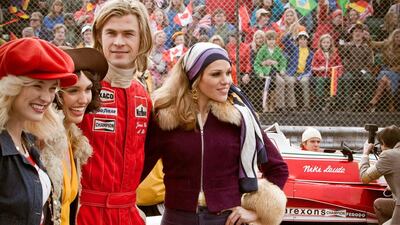 Chris Hemsworth in a scene from the racing driver rivalry drama Rush. Jaap Buitendijk / AP Photo / Universal Pictures
