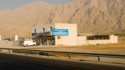 A supermarket on the E11 in Ras Al Khaimah, towards the border with Oman, in October 2008. Lauren Lancaster / The National