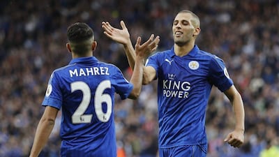 Islam Slimani scored twice on his Leicester City debut in the 3-0 Premier League victory over Burnley. Darren Staples / Reuters