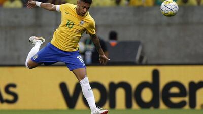 Neymar of Brazil in action. REUTERS/Paulo Whitaker