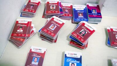 Each Palava City resident is issued a card. Subhash Sharma for The National