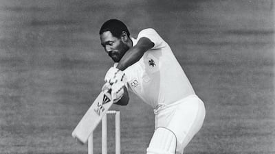 Viv Richards batting for Somerset at Taunton in 1985. Getty Images