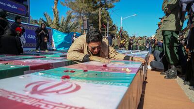 Relatives mourn the victims of last week’s explosion in Kerman, Iran. Getty Images