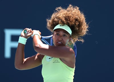 Naomi Osaka in action at the ATP Tour tournament in Miami. AFP