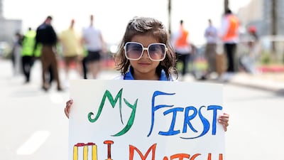 A young fan at the Dubai International Stadium. Chris Whiteoak / The National