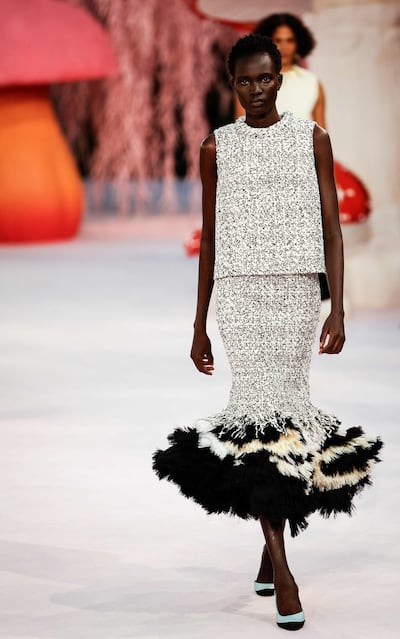 There was some tweed in this collection - perhaps less than the purists might have liked. AFP