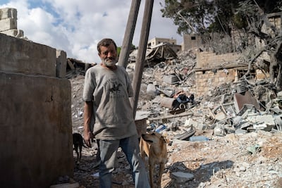 Homes destroyed by Israeli strikes in Nabatieh. Few people remain of the 75,000 residents who lived in the city before the war. Matt Kynaston for The National.