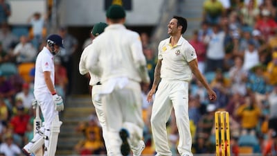 Mitchell Johnson, right, had nine wickets for Australia in the first Ashes Test. Ryan Pierse / Getty Images