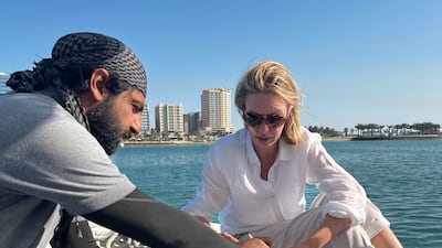 Francesca learns about the pearl trade. Photo: The Bahrain Institute for Pearls and Gemstones (Danat)