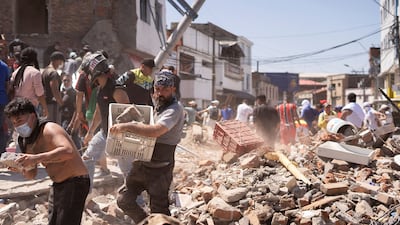 A collapsed building in Cali. Reuters