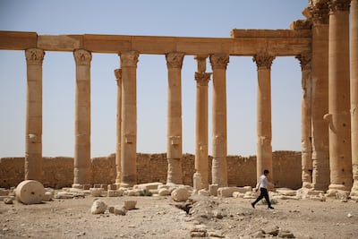 The ruins of Palmyra, a Unesco World Heritage Site east of Homs. The ancient city suffered extensive damage over more than a decade of Syria's civil war. EPA