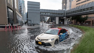 Flooding in Barsha Heights and The Greens. Antonie Robertson / The National