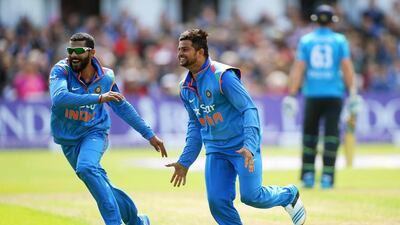 England have failed to show application against even part-time spinners such as Ravindra Jadeja, left, and Suresh Raina. Gareth Copley / Getty Images