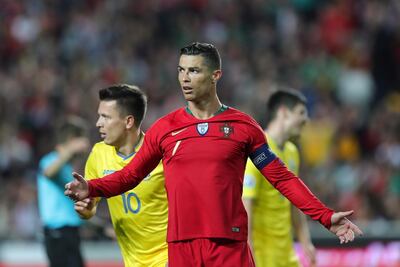 Cristiano Ronaldo was frustrated on his return to the Portugal side after a goalless draw with Ukraine. EPA