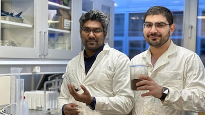 Dr Gopalakrishnan Kumar and Georgeio Semaan are using coffee grounds to produce biogas. University of Stavanger