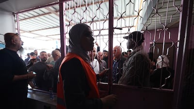Palestinians wait to vote in the municipal elections at a polling station in the occupied West Bank town of Yabad near Jenin city. EPA