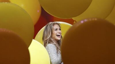 Judge Jennifer Lopez reacts as balloons fall during the American Idol XIII 2014 finale in Los Angeles, California on May 21, 2014. Mario Anzuoni / Reuters