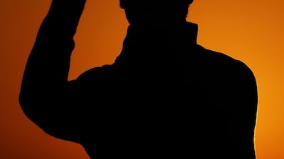 Thomas Detry of Belgium is silhouetted on the driving range ahead of the Abu Dhabi HSBC Championship, at Abu Dhabi Golf Club. Getty Images