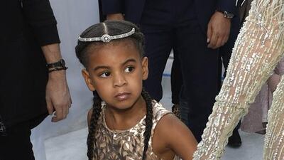 Blue Ivy can be heard rapping along to one of her father's tracks in an Instagram post from Tina Knowles. Chris Pizzello / Invision / AP