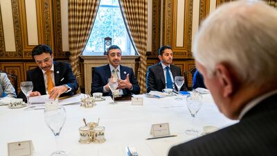The meeting was attended by Sulaiman Hamed Al Mazrouei, UAE Ambassador to the United Kingdom. MOFAAIC / Wam