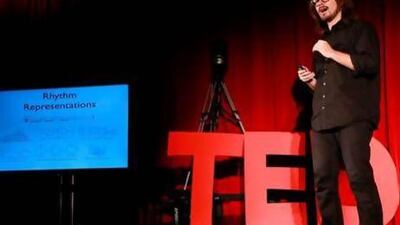 Juan Felipe Beltran received the Max Goldstein Prize for Creativity in Computer Science for creating an iPad application that makes voting in student elections quicker, simpler and more accurate. Photo courtesy of TEDX/NYU