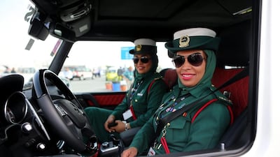 Female Emirati police officers in Dubai in November 2013. Christopher Furlong / Getty Images
